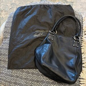 Donald J. Pliner Midnight Black Leather Tote